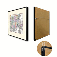 Load image into Gallery viewer, Massachusetts Connecticut Rhode Island Vintage Antique Map Wall Art Home Decor Gift Ideas Canvas Print Custom Picture Frame
