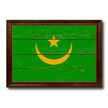 Load image into Gallery viewer, Mauritania Country Flag Vintage Canvas Print with Brown Picture Frame Home Decor Gifts Wall Art Decoration Artwork
