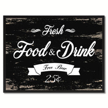 Load image into Gallery viewer, Fresh Food &amp; Drink Vintage Sign Black Canvas Print Home Decor Wall Art Gifts Picture Frames
