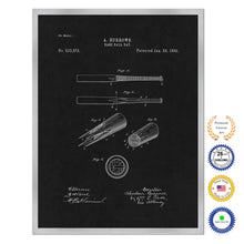 Load image into Gallery viewer, 1895 Baseball Bat Old Patent Art Print on Canvas Custom Framed Vintage Home Decor Wall Decoration Great for Gifts
