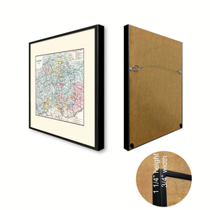 Central Germany Vintage Antique Map Wall Art Home Decor Gift Ideas Canvas Print Custom Picture Frame