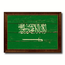 Load image into Gallery viewer, Saudi Arabia Country Flag Vintage Canvas Print with Brown Picture Frame Home Decor Gifts Wall Art Decoration Artwork
