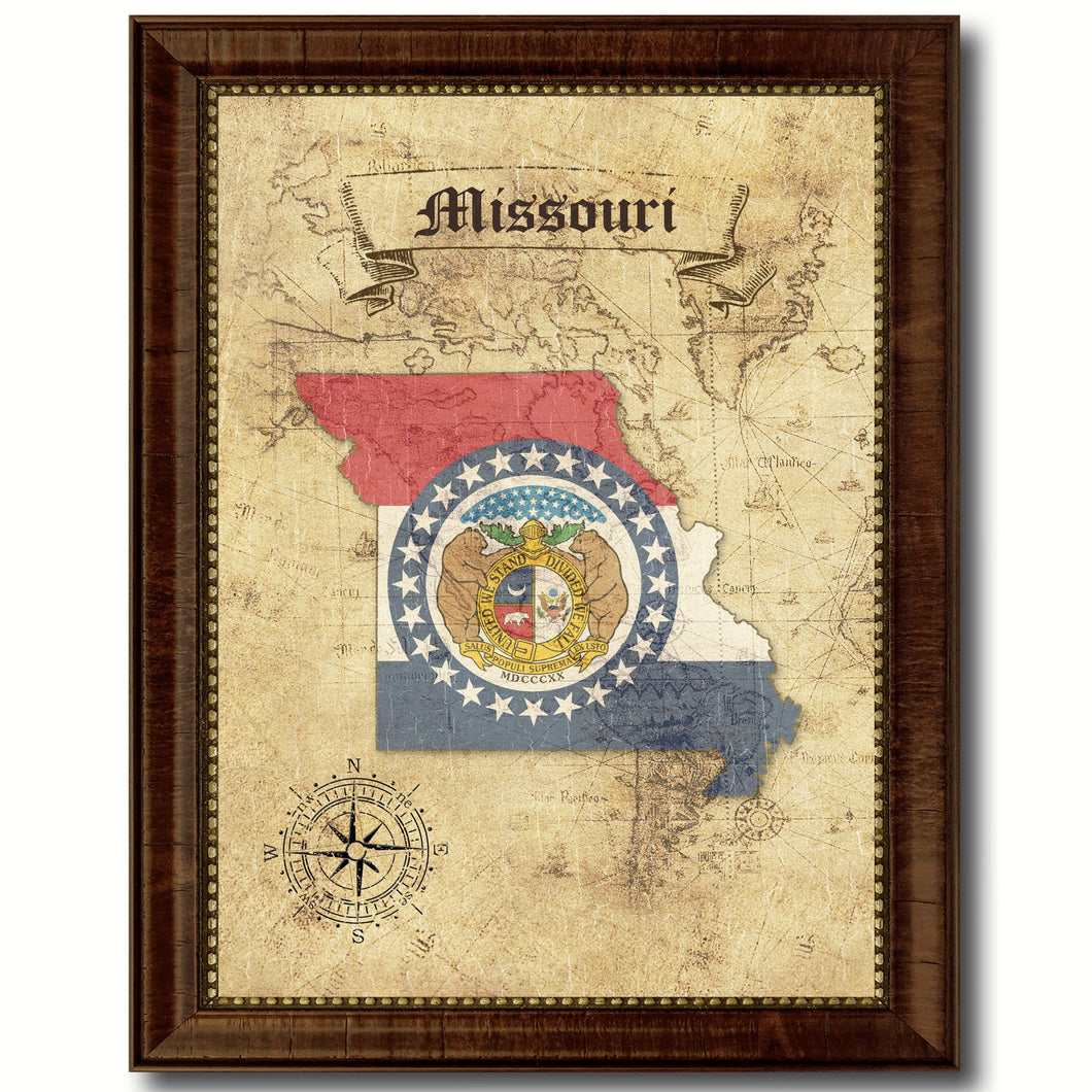 Missouri State Vintage Map Home Decor Wall Art Office Decoration Gift Ideas