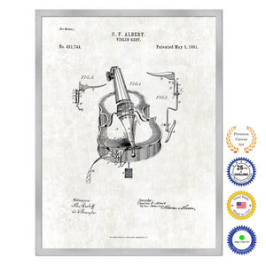 1891 Violin Rest Old Patent Art Print on Canvas Custom Framed Vintage Home Decor Wall Decoration Great for Gifts
