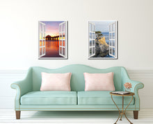 Load image into Gallery viewer, Manhattan Beach California Sunset View Picture French Window Canvas Print with Frame Gifts Home Decor Wall Art Collection
