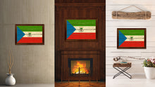 Load image into Gallery viewer, Equatorial Guinea Country Flag Vintage Canvas Print with Brown Picture Frame Home Decor Gifts Wall Art Decoration Artwork
