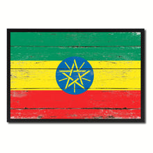 Load image into Gallery viewer, Ethiopia Country National Flag Vintage Canvas Print with Picture Frame Home Decor Wall Art Collection Gift Ideas
