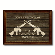 Load image into Gallery viewer, 2nd Amendment Dont Tread On Me M4 Rifle Military Flag Texture Canvas Print with Brown Picture Frame Home Decor Wall Art Gifts
