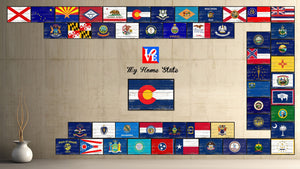 Colorado State Flag Vintage Canvas Print with Black Picture Frame Home DecorWall Art Collectible Decoration Artwork Gifts