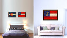 Load image into Gallery viewer, Georgia State Flag Texture Canvas Print with Brown Picture Frame Gifts Home Decor Wall Art Collectible Decoration
