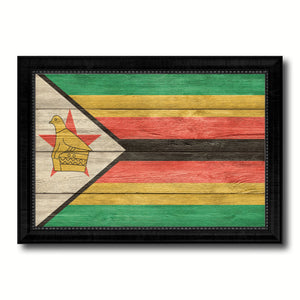 Zimbabwe Country Flag Texture Canvas Print with Black Picture Frame Home Decor Wall Art Decoration Collection Gift Ideas