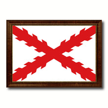 Load image into Gallery viewer, Spanish Ensign Spain Royal War Military Flag Canvas Print with Brown Picture Frame Home Decor Wall Art Gift Ideas
