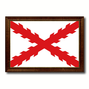 Spanish Ensign Spain Royal War Military Flag Canvas Print with Brown Picture Frame Home Decor Wall Art Gift Ideas