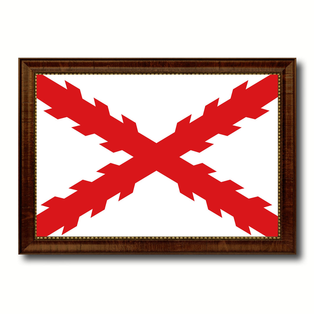 Spanish Ensign Spain Royal War Military Flag Canvas Print with Brown Picture Frame Home Decor Wall Art Gift Ideas