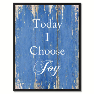 Today I Choose Joy Saying Canvas Print, Black Picture Frame Home Decor Wall Art Gifts