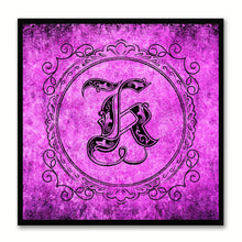 Load image into Gallery viewer, Alphabet K Purple Canvas Print Black Frame Kids Bedroom Wall Décor Home Art
