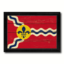 Load image into Gallery viewer, St Louis City Missouri State Vintage Flag Canvas Print Black Picture Frame
