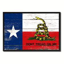 Load image into Gallery viewer, Gadsden Don&#39;t Tread On Me Texas State Military Flag Vintage Canvas Print with Picture Frame Home Decor Man Cave Wall Art Collectible Decoration Artwork Gifts
