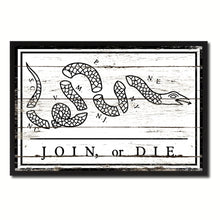 Load image into Gallery viewer, US Join or Die Snake Colonial Revolutionary War Military Flag Vintage Canvas Print with Picture Frame Home Decor Man Cave Wall Art Collectible Decoration Artwork Gifts
