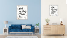 Load image into Gallery viewer, Life Is A Party Dress Like It Vintage Saying Gifts Home Decor Wall Art Canvas Print with Custom Picture Frame
