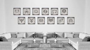 Zodiac Taurus Horoscope Black Canvas Print, Black Picture Frame Home Decor Wall Art Gift Ideas