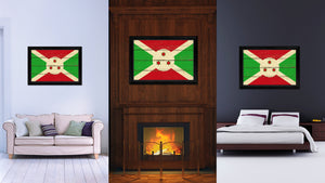 Burundi Country Flag Vintage Canvas Print with Black Picture Frame Home Decor Gifts Wall Art Decoration Artwork