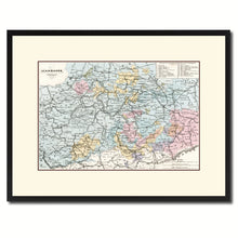 Load image into Gallery viewer, Central Germany Vintage Antique Map Wall Art Home Decor Gift Ideas Canvas Print Custom Picture Frame

