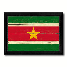 Load image into Gallery viewer, Suriname Country Flag Vintage Canvas Print with Black Picture Frame Home Decor Gifts Wall Art Decoration Artwork
