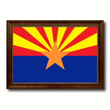 Load image into Gallery viewer, Arizona State Flag Canvas Print with Custom Brown Picture Frame Home Decor Wall Art Decoration Gifts
