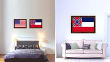 Load image into Gallery viewer, Mississippi State Flag Canvas Print with Custom Brown Picture Frame Home Decor Wall Art Decoration Gifts
