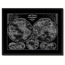 Load image into Gallery viewer, World Vintage Monochrome Map Canvas Print, Gifts Picture Frames Home Decor Wall Art
