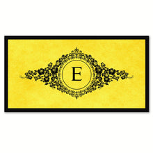 Load image into Gallery viewer, Alphabet Letter E Yellow Canvas Print, Black Custom Frame
