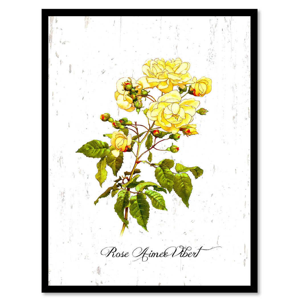Yellow Rose Flower Canvas Print with Picture Frame Floral Home Decor Wall Art Living Room Decoration Gifts