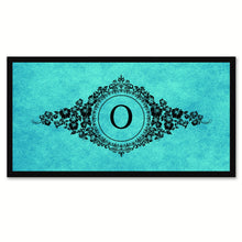 Load image into Gallery viewer, Alphabet Letter O Auqa Canvas Print, Black Custom Frame
