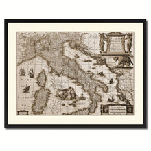 Load image into Gallery viewer, Italy Vintage Sepia Map Canvas Print, Picture Frame Gifts Home Decor Wall Art Decoration

