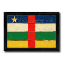 Load image into Gallery viewer, Central African Republic Country Flag Vintage Canvas Print with Black Picture Frame Home Decor Gifts Wall Art Decoration Artwork
