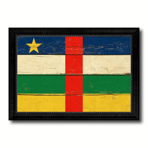 Central African Republic Country Flag Vintage Canvas Print with Black Picture Frame Home Decor Gifts Wall Art Decoration Artwork