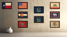 Load image into Gallery viewer, Michigan State Vintage Flag Canvas Print with Brown Picture Frame Home Decor Man Cave Wall Art Collectible Decoration Artwork Gifts
