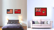 Load image into Gallery viewer, Canadian Red Ensign City Canada Country Vintage Flag Canvas Print Brown Picture Frame
