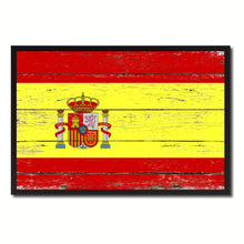 Load image into Gallery viewer, Spain Country National Flag Vintage Canvas Print with Picture Frame Home Decor Wall Art Collection Gift Ideas
