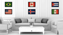 Load image into Gallery viewer, Iceland Country Flag Texture Canvas Print with Black Picture Frame Home Decor Wall Art Decoration Collection Gift Ideas
