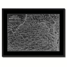 Load image into Gallery viewer, West Virginia Vintage Monochrome Map Canvas Print, Gifts Picture Frames Home Decor Wall Art
