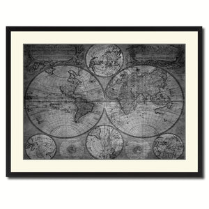 Johann Baptist Homann Vintage B&W Map Canvas Print, Picture Frame Home Decor Wall Art Gift Ideas