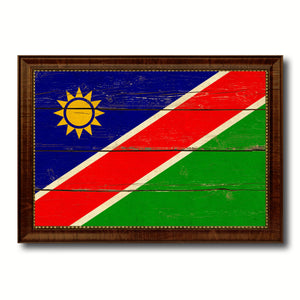 Namibia Country Flag Vintage Canvas Print with Brown Picture Frame Home Decor Gifts Wall Art Decoration Artwork
