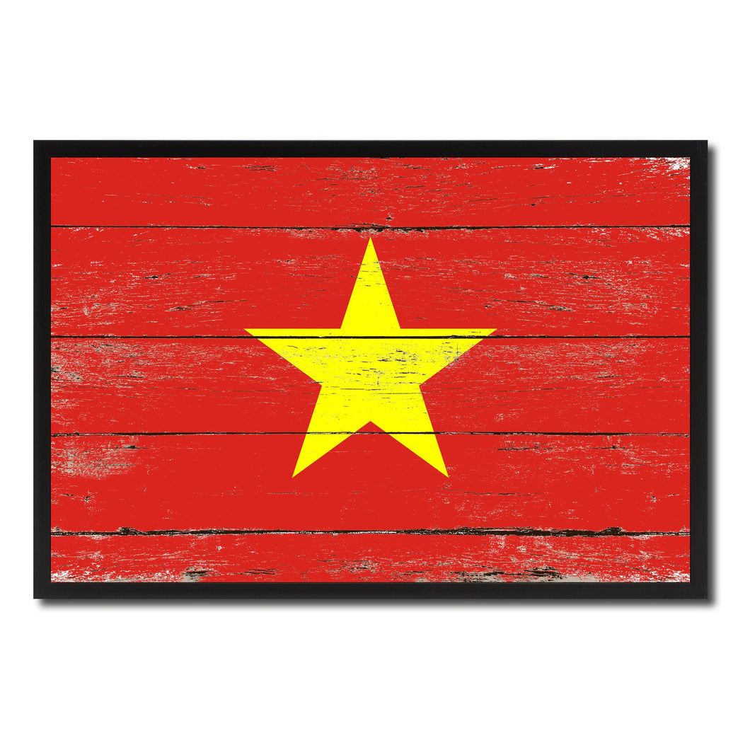 Vietnam Country National Flag Vintage Canvas Print with Picture Frame Home Decor Wall Art Collection Gift Ideas