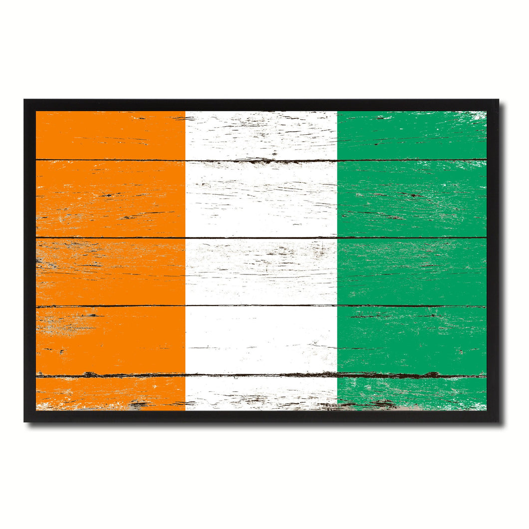 Cote D'Ivoire Country National Flag Vintage Canvas Print with Picture Frame Home Decor Wall Art Collection Gift Ideas