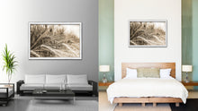 Load image into Gallery viewer, Nutritious Nature Barley Paddy Field Sepia Landscape decor, National Park, Sightseeing, Attractions, White Wash Wood Frame
