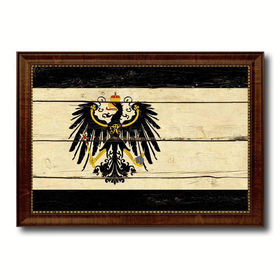 Kingdom of Prussia Germany Historical Flag Vintage Canvas Print with Brown Picture Frame Gifts Ideas Home Decor Wall Art Decoration