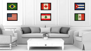 Lebanon Country Flag Texture Canvas Print with Black Picture Frame Home Decor Wall Art Decoration Collection Gift Ideas