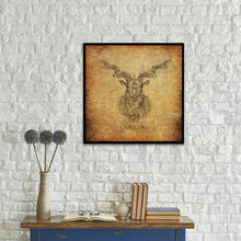 Load image into Gallery viewer, Zodiac Capricorn Horoscope Brown Canvas Print, Black Custom Frame
